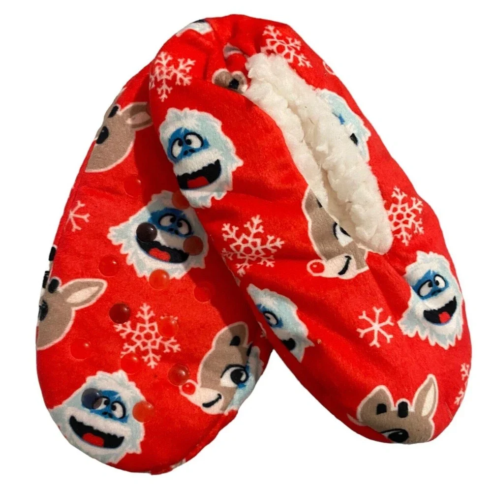 Snuggle Toes The Red-Nosed Reindeer Kids Slipper Socks Size S/M  NEW